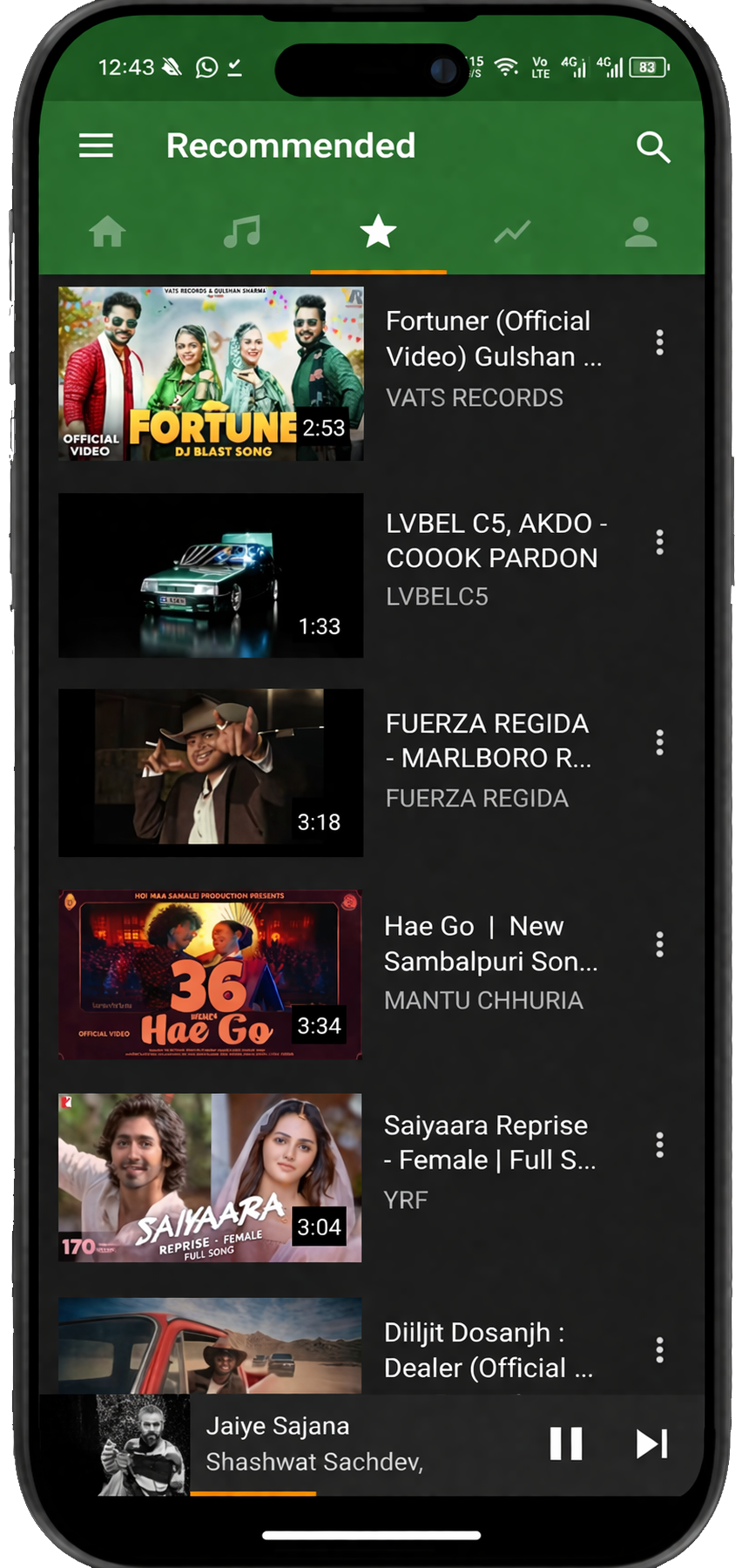 Ymusic সুপারিশ বিভাগ