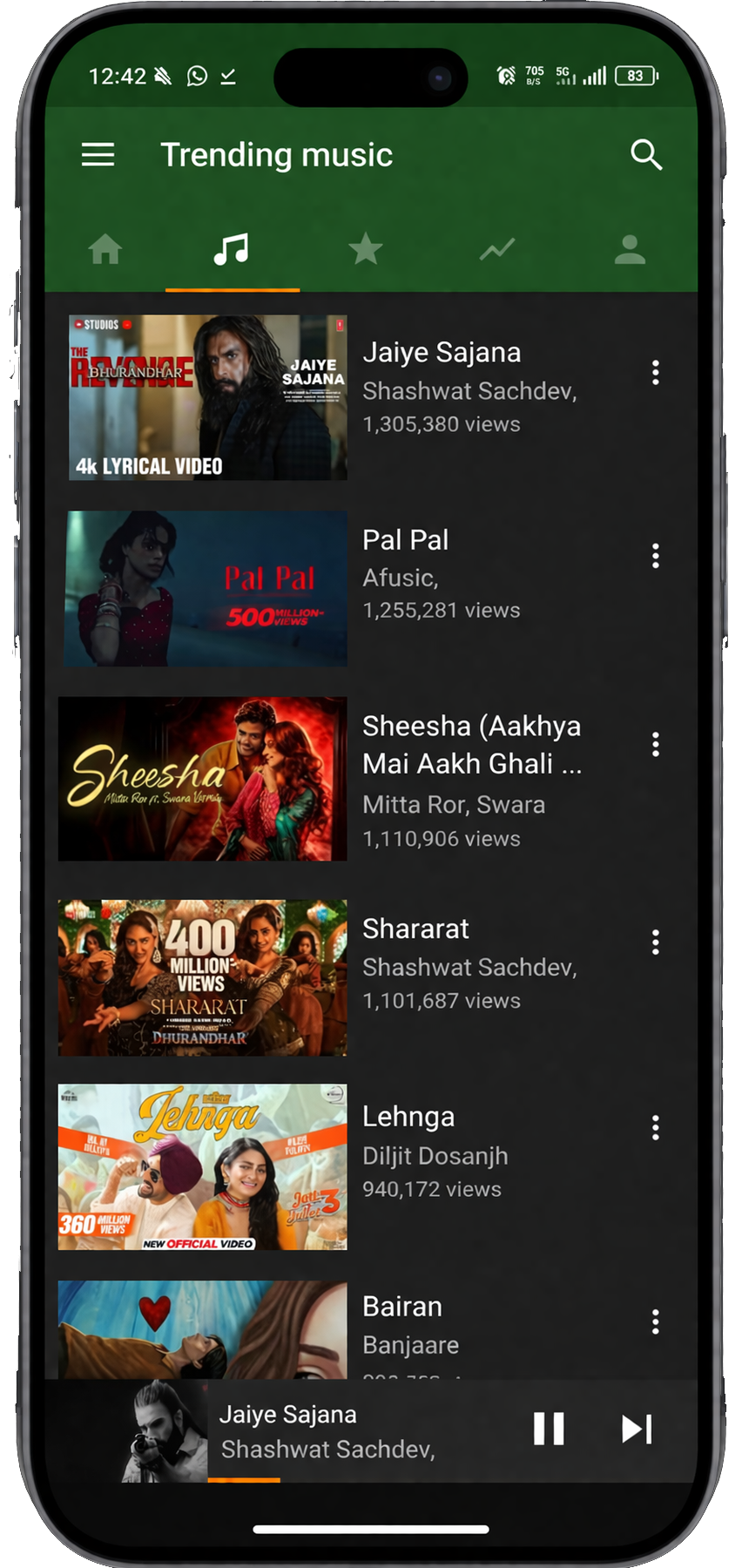 Ymusic trending music section